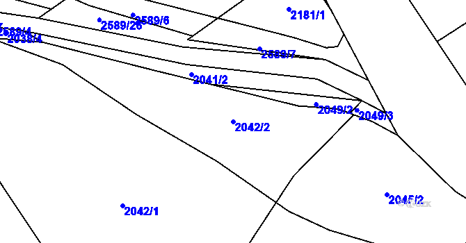 Parcela st. 2042/2 v KÚ Mrákotín u Telče, Katastrální mapa
