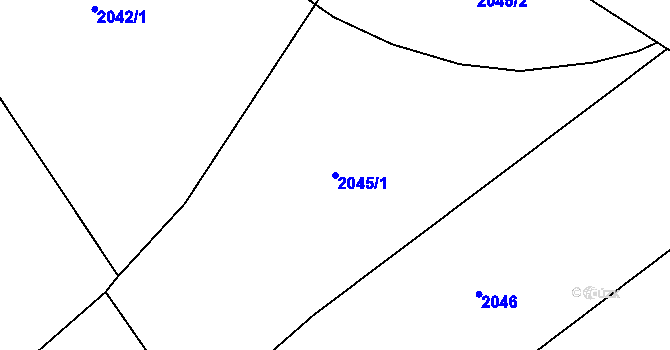 Parcela st. 2045/1 v KÚ Mrákotín u Telče, Katastrální mapa
