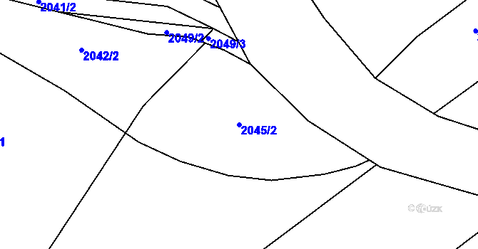Parcela st. 2045/2 v KÚ Mrákotín u Telče, Katastrální mapa
