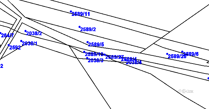 Parcela st. 2589/27 v KÚ Mrákotín u Telče, Katastrální mapa