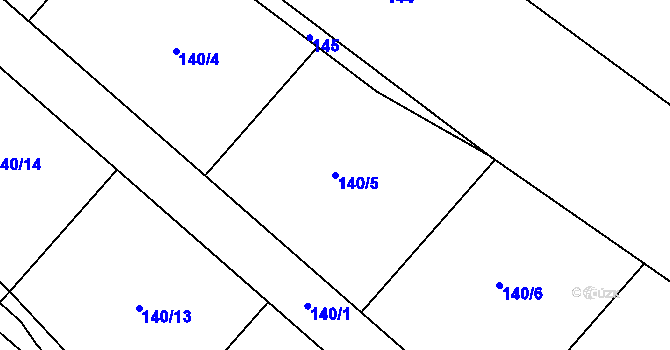 Parcela st. 140/5 v KÚ Mrákotín u Telče, Katastrální mapa
