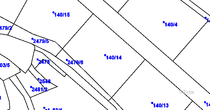Parcela st. 140/14 v KÚ Mrákotín u Telče, Katastrální mapa