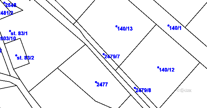 Parcela st. 2479/7 v KÚ Mrákotín u Telče, Katastrální mapa