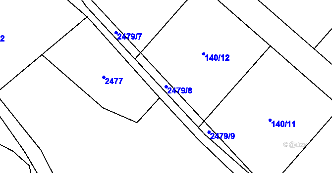 Parcela st. 2479/8 v KÚ Mrákotín u Telče, Katastrální mapa