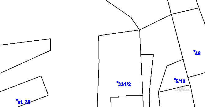 Parcela st. 4/2 v KÚ Praskolesy u Mrákotína, Katastrální mapa