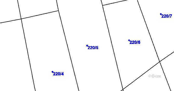 Parcela st. 220/5 v KÚ Mrákov, Katastrální mapa