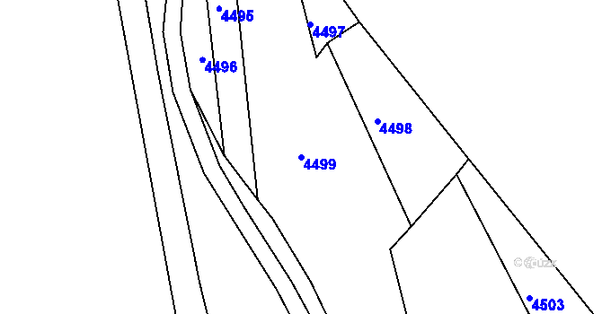 Parcela st. 4499 v KÚ Mrákov, Katastrální mapa