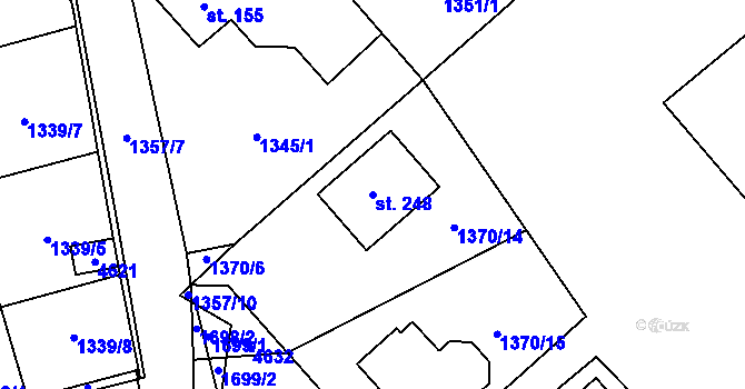 Parcela st. 248 v KÚ Mrákov, Katastrální mapa