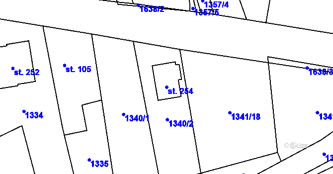 Parcela st. 254 v KÚ Mrákov, Katastrální mapa