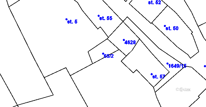 Parcela st. 65/2 v KÚ Mrákov, Katastrální mapa
