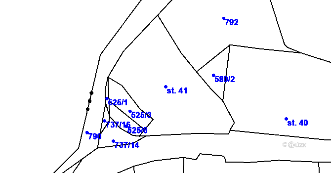 Parcela st. 41 v KÚ Smolov u Domažlic, Katastrální mapa