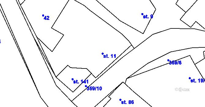 Parcela st. 11 v KÚ Mramotice, Katastrální mapa