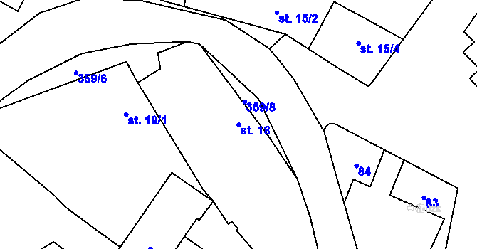 Parcela st. 18 v KÚ Mramotice, Katastrální mapa