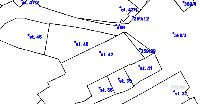 Parcela st. 42 v KÚ Mramotice, Katastrální mapa
