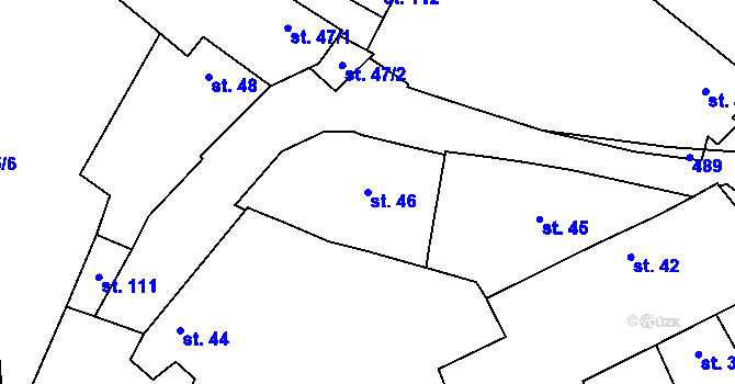 Parcela st. 46 v KÚ Mramotice, Katastrální mapa