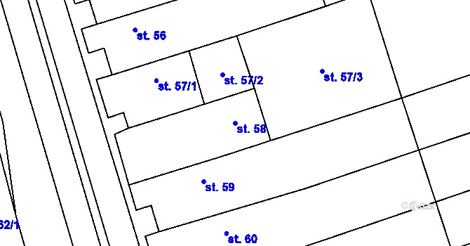 Parcela st. 58 v KÚ Mramotice, Katastrální mapa