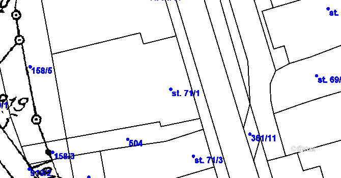 Parcela st. 71/1 v KÚ Mramotice, Katastrální mapa