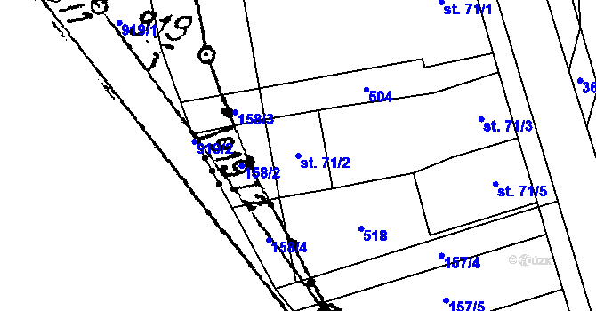 Parcela st. 71/2 v KÚ Mramotice, Katastrální mapa