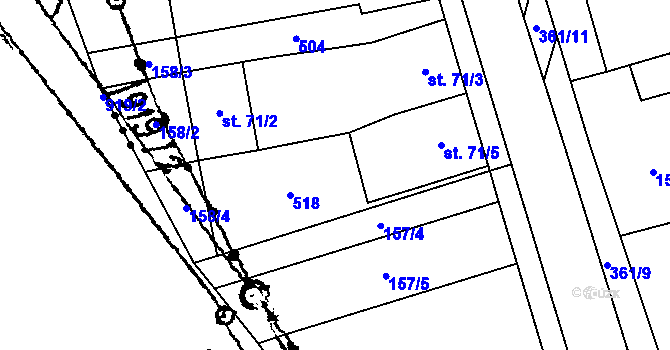 Parcela st. 71/4 v KÚ Mramotice, Katastrální mapa