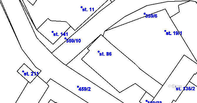 Parcela st. 86 v KÚ Mramotice, Katastrální mapa