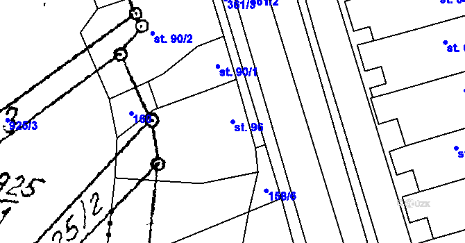 Parcela st. 96 v KÚ Mramotice, Katastrální mapa