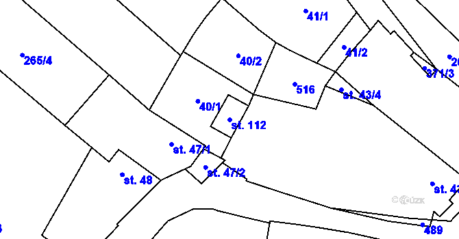 Parcela st. 112 v KÚ Mramotice, Katastrální mapa