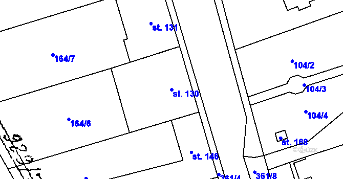 Parcela st. 130 v KÚ Mramotice, Katastrální mapa