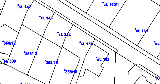 Parcela st. 156 v KÚ Mramotice, Katastrální mapa