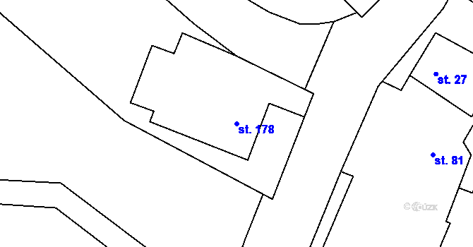 Parcela st. 178 v KÚ Mramotice, Katastrální mapa