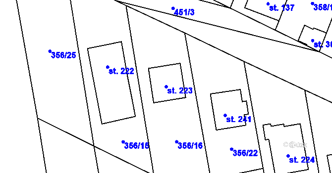 Parcela st. 223 v KÚ Mramotice, Katastrální mapa