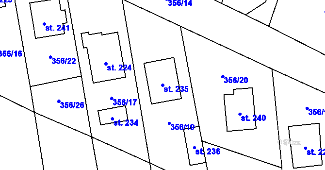 Parcela st. 235 v KÚ Mramotice, Katastrální mapa