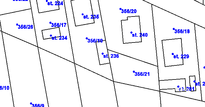 Parcela st. 236 v KÚ Mramotice, Katastrální mapa