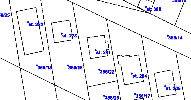 Parcela st. 241 v KÚ Mramotice, Katastrální mapa