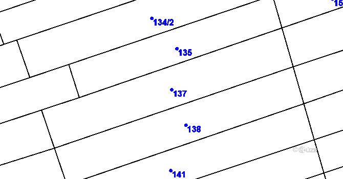 Parcela st. 137 v KÚ Mramotice, Katastrální mapa