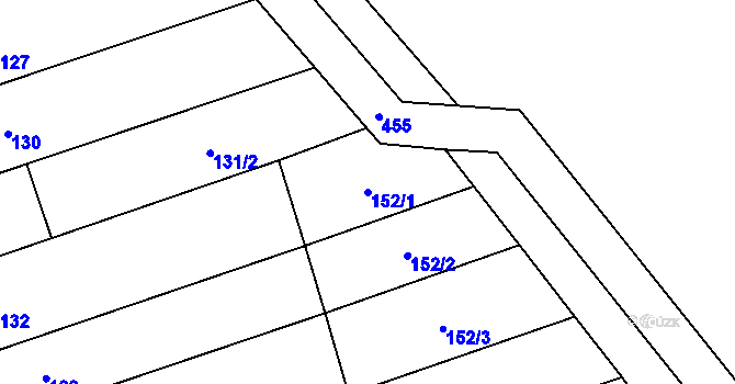 Parcela st. 152/1 v KÚ Mramotice, Katastrální mapa