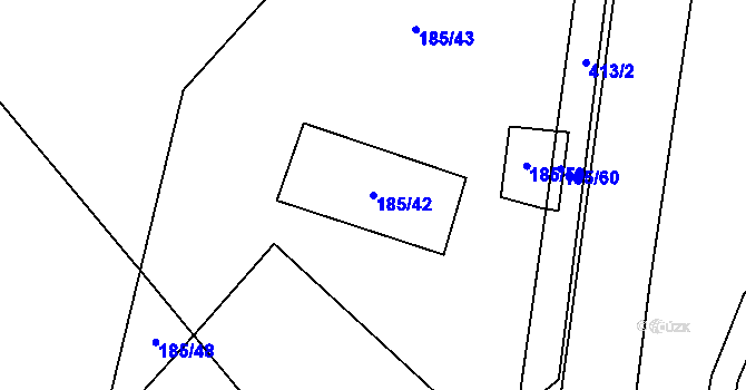 Parcela st. 185/42 v KÚ Mramotice, Katastrální mapa