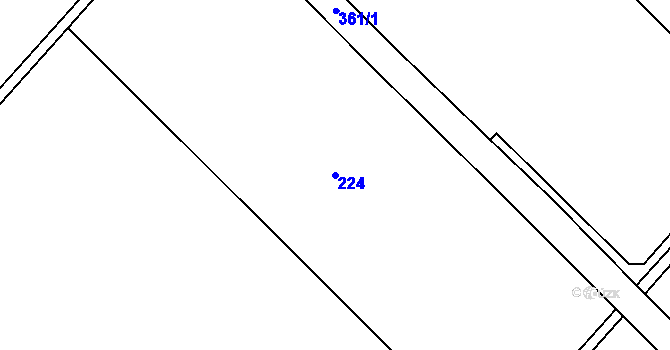 Parcela st. 224 v KÚ Mramotice, Katastrální mapa