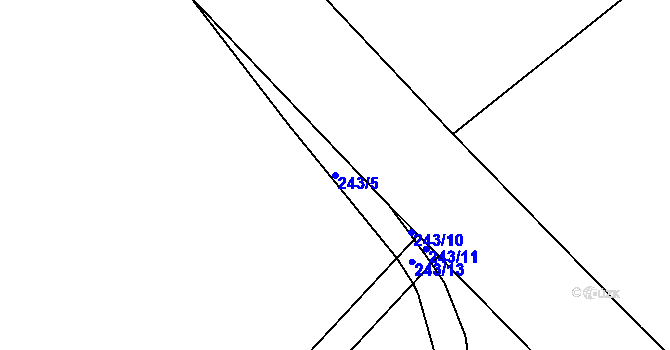 Parcela st. 243/5 v KÚ Mramotice, Katastrální mapa