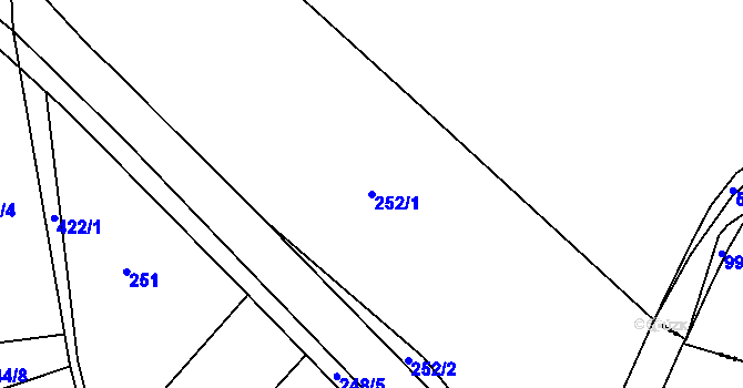 Parcela st. 252/1 v KÚ Mramotice, Katastrální mapa