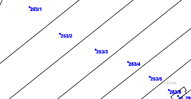 Parcela st. 253/3 v KÚ Mramotice, Katastrální mapa