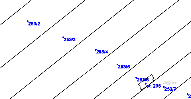 Parcela st. 253/4 v KÚ Mramotice, Katastrální mapa