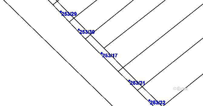 Parcela st. 253/17 v KÚ Mramotice, Katastrální mapa