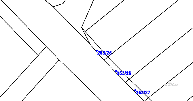 Parcela st. 253/25 v KÚ Mramotice, Katastrální mapa