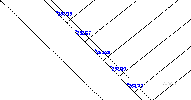 Parcela st. 253/28 v KÚ Mramotice, Katastrální mapa