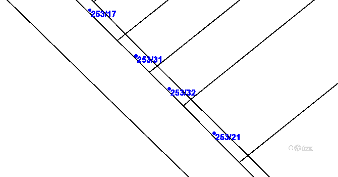 Parcela st. 253/32 v KÚ Mramotice, Katastrální mapa