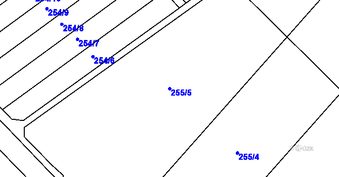 Parcela st. 255/5 v KÚ Mramotice, Katastrální mapa