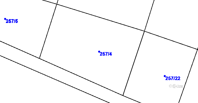 Parcela st. 257/4 v KÚ Mramotice, Katastrální mapa