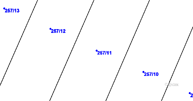 Parcela st. 257/11 v KÚ Mramotice, Katastrální mapa