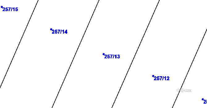 Parcela st. 257/13 v KÚ Mramotice, Katastrální mapa