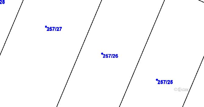 Parcela st. 257/26 v KÚ Mramotice, Katastrální mapa